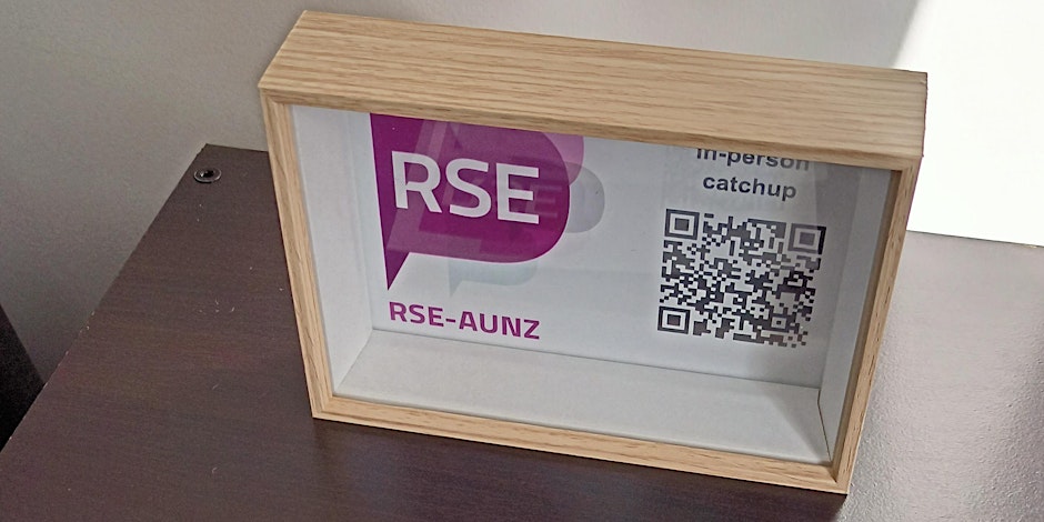 logo of RSE-AUNZ with a qrcode to this events page